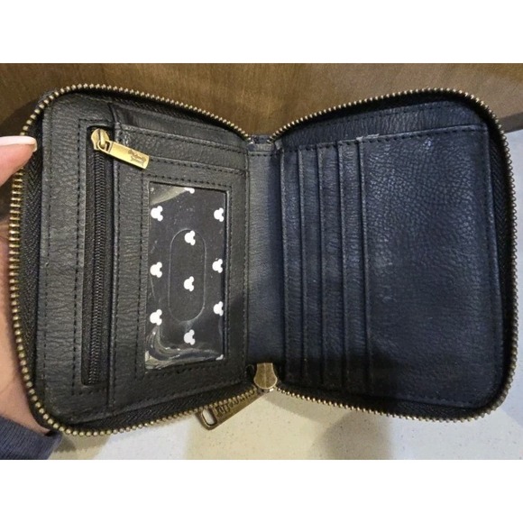 Disney Loungefly black zip-around wallet‎ Mickey Mouse Pluto "OH Boy" Retail $95 - Picture 3 of 6
